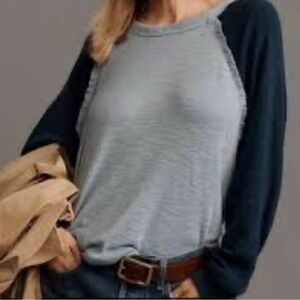 Pilcro Gray and Black Long Sleeve Tee